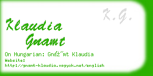 klaudia gnamt business card